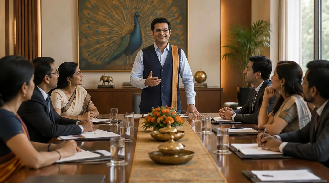 Vivek Doba leading a business coaching session